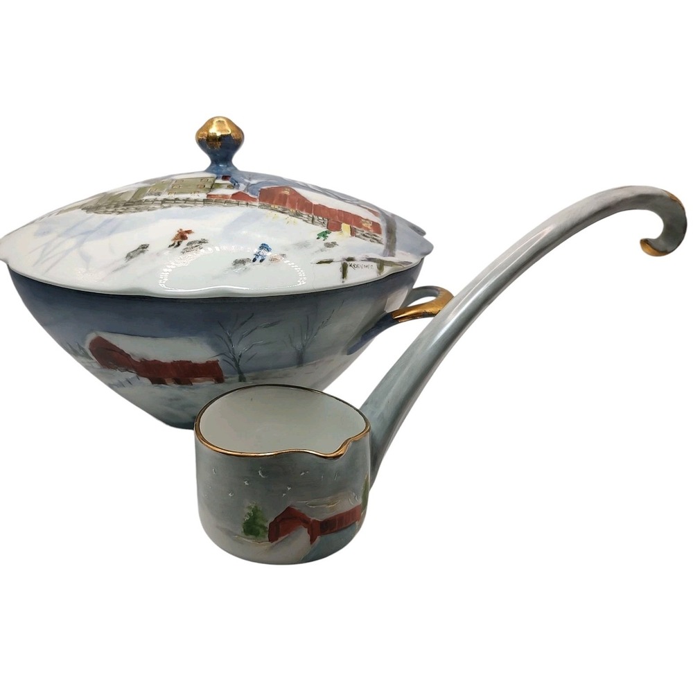 Bareuther  Waldassem Diadem Soup Tureen Signed By K Divine Three Piece Set SEE